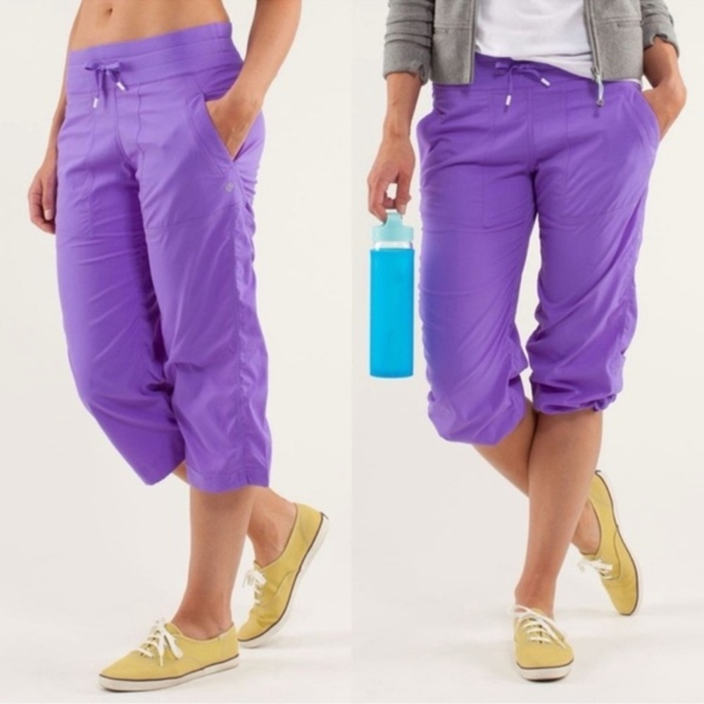 Lululemon Studio Crop Power Purple Size 4 Athleisure Y2K Gym Pilates